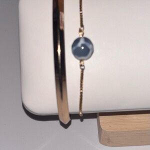Elegant Gold and Blue Bracelet